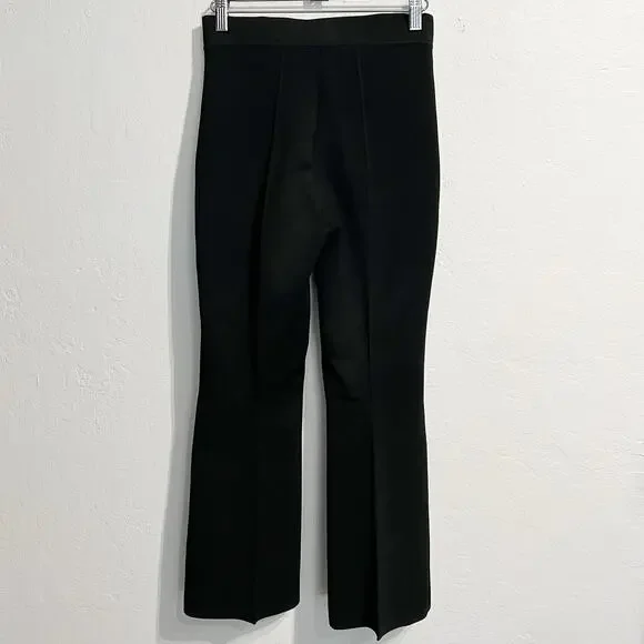 ALC Pants Womens XS Brooklyn Sweater Knit Rayon Pull On Cropped Bootcut Black - Picture 6 of 8